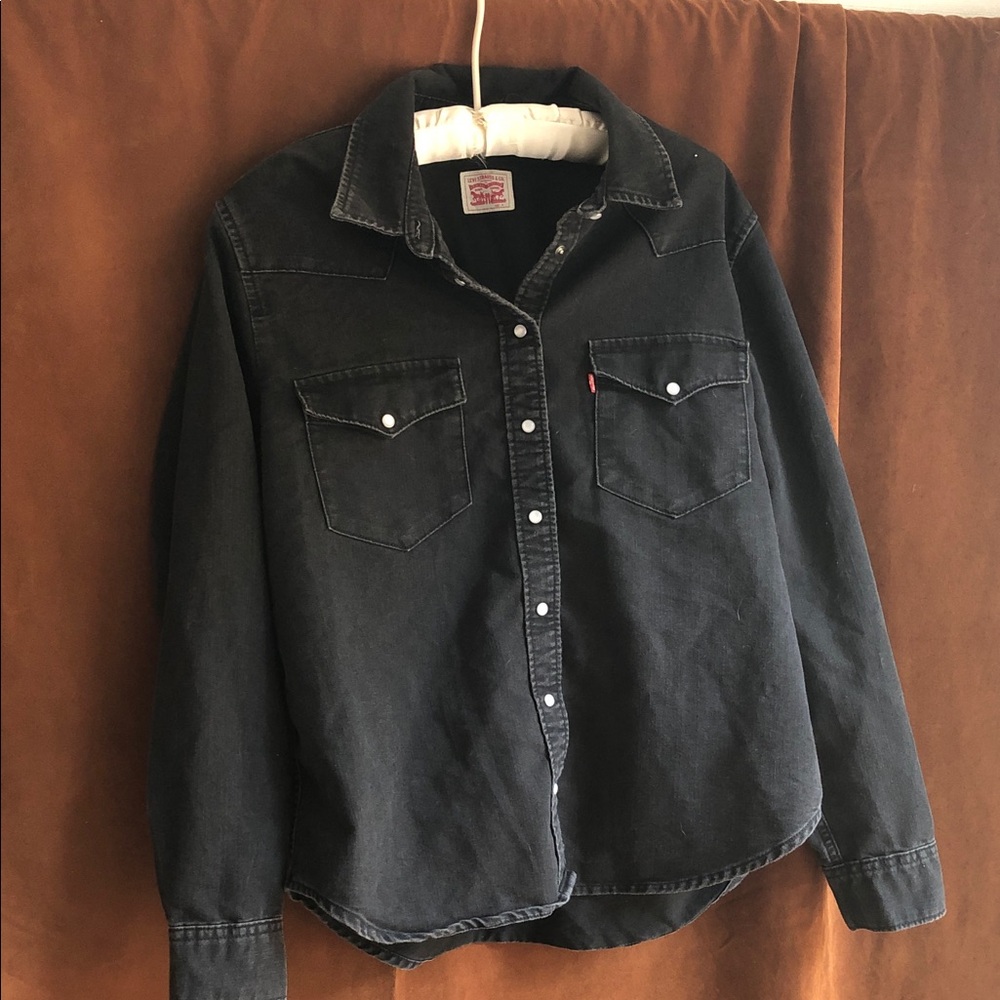 Levi's Black Denim Western Button-Down Shirt